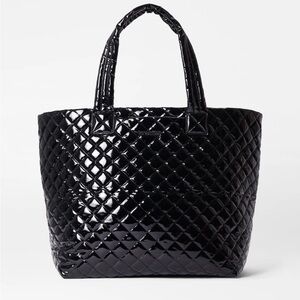 MZ Wallace Black Lacquer Large Metro Tote Deluxe